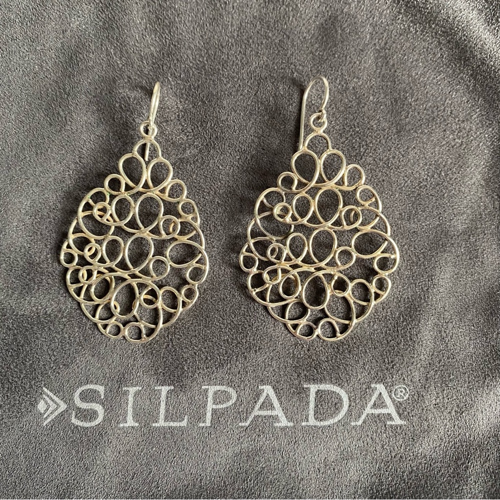 Silpada Elegant Silver Swirl Earrings